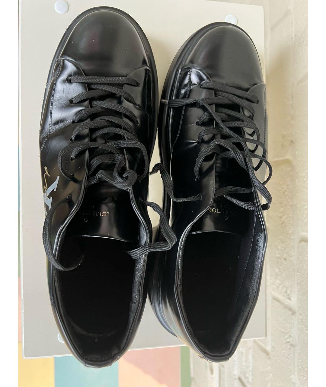 LOUIS VUITTON Черные кожаные низкие кроссовки / кеды, фото 6