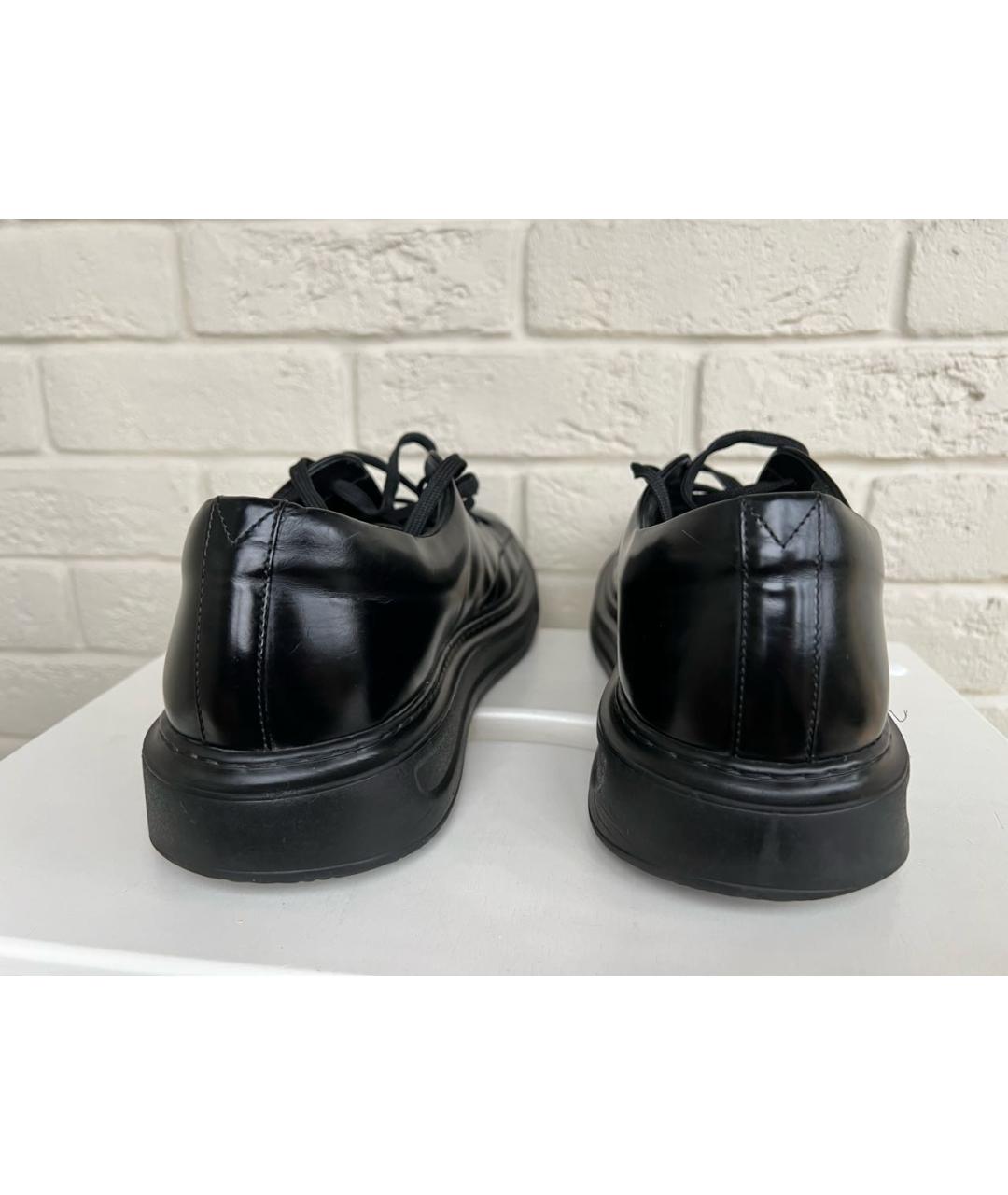 LOUIS VUITTON Черные кожаные низкие кроссовки / кеды, фото 3