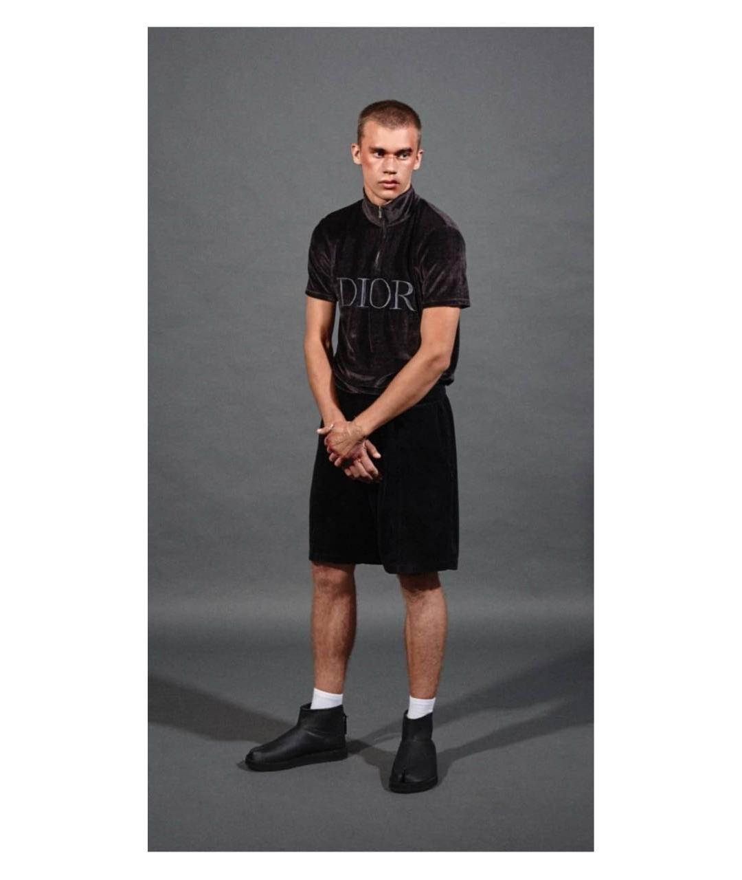 CHRISTIAN DIOR Коричневая вискозная футболка, фото 2