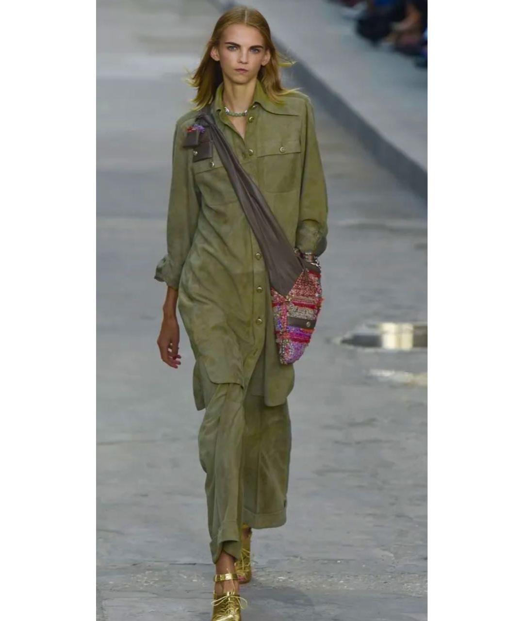CHANEL Хаки замшевый тренч/плащ, фото 4