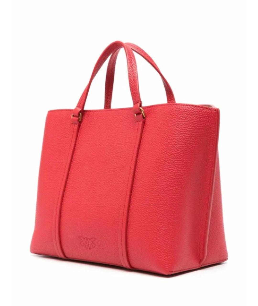 PINKO Красная кожаная сумка с короткими ручками, фото 2