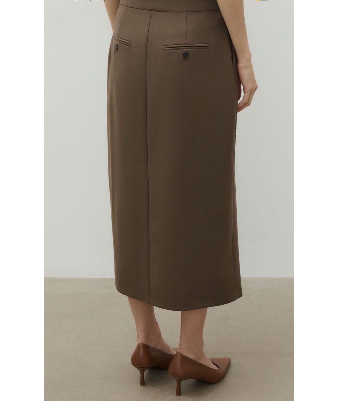 12 STOREEZ Хаки шерстяная юбка миди, фото 2