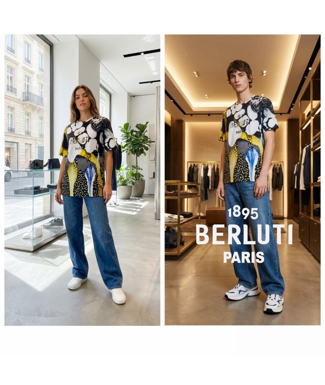 BERLUTI Мульти хлопковая футболка, фото 8