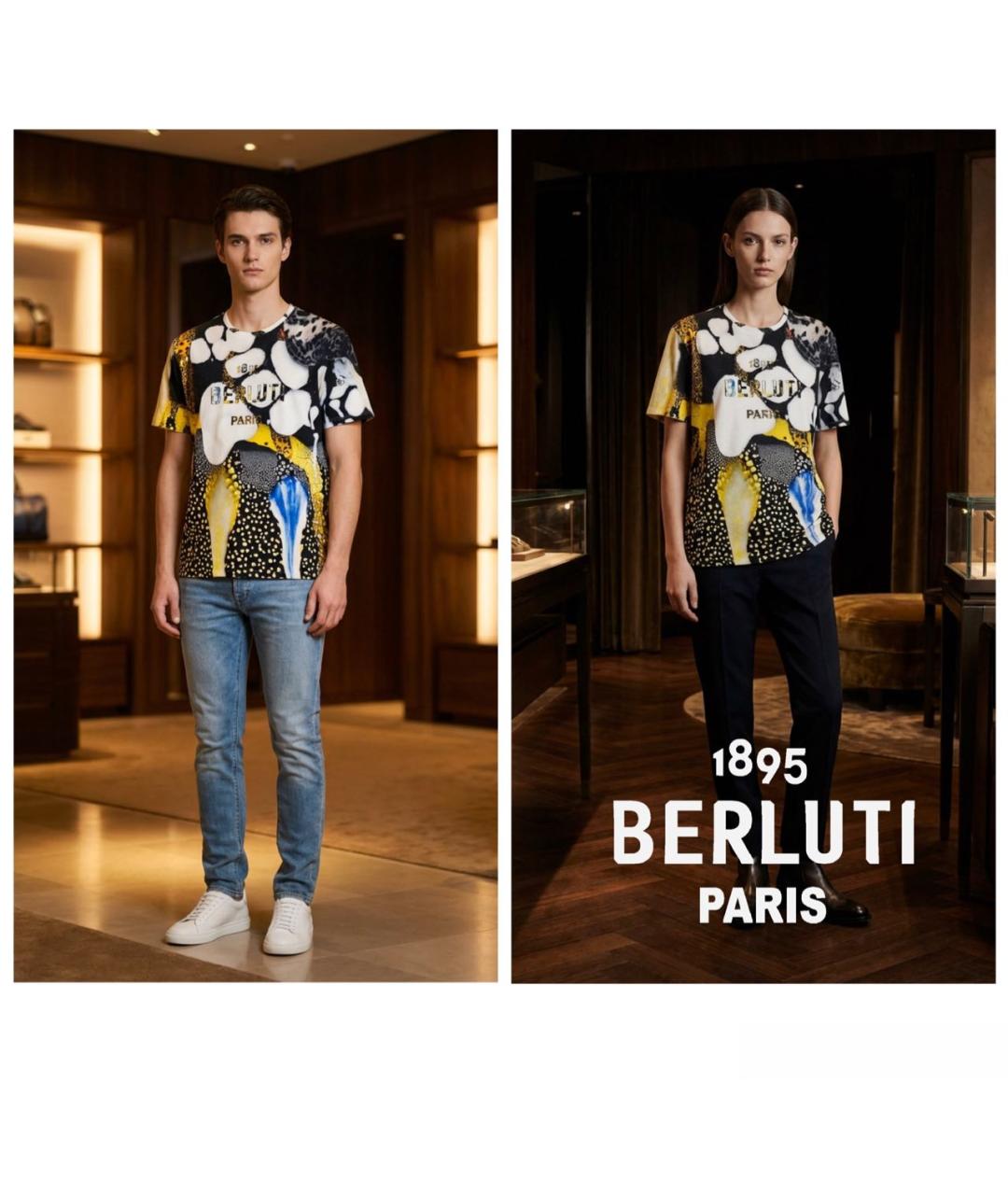 BERLUTI Мульти хлопковая футболка, фото 2