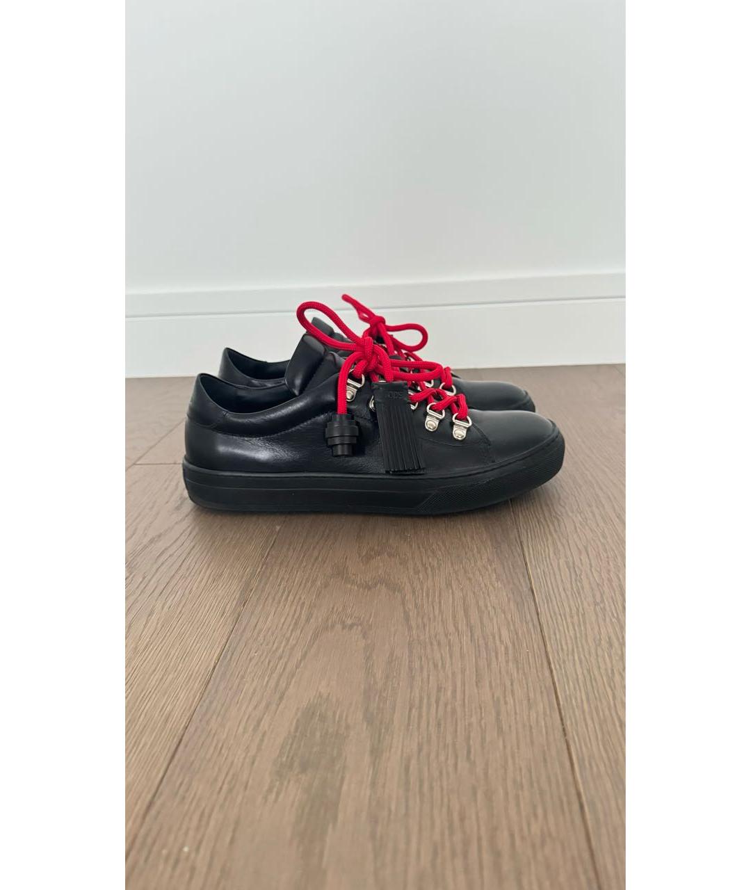 TOD'S Черные кожаные кеды, фото 8