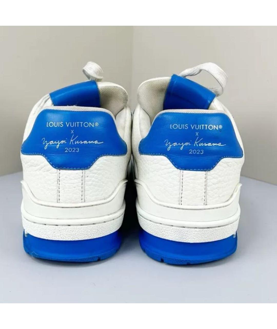 LOUIS VUITTON Белые кожаные низкие кроссовки / кеды, фото 5