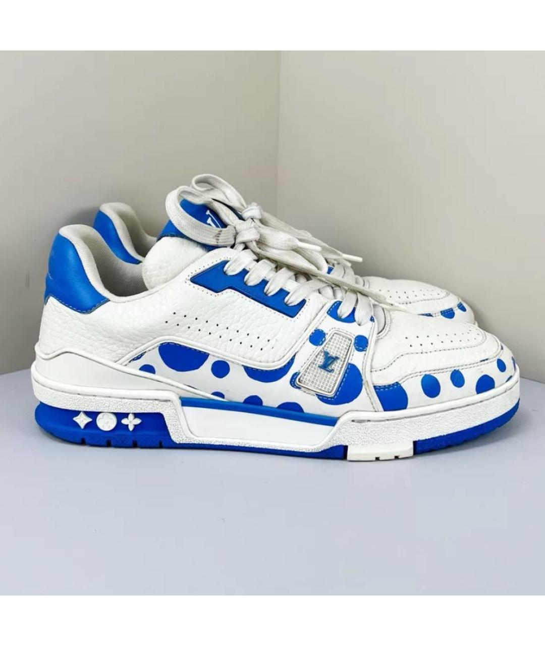 LOUIS VUITTON Белые кожаные низкие кроссовки / кеды, фото 2