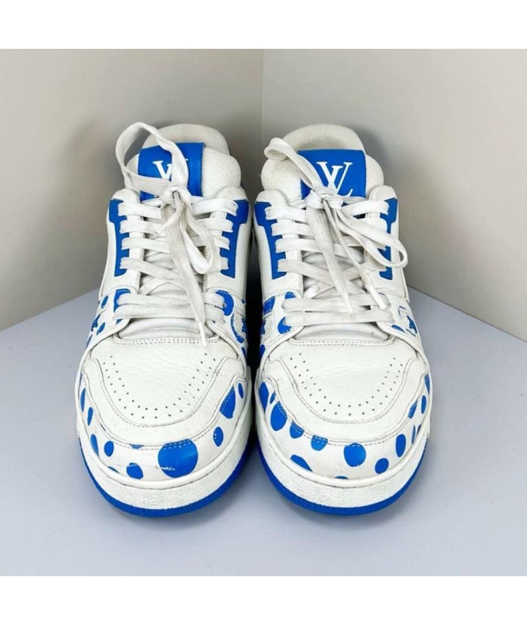 LOUIS VUITTON Белые кожаные низкие кроссовки / кеды, фото 4