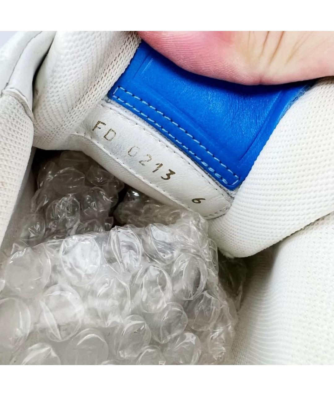 LOUIS VUITTON Белые кожаные низкие кроссовки / кеды, фото 7