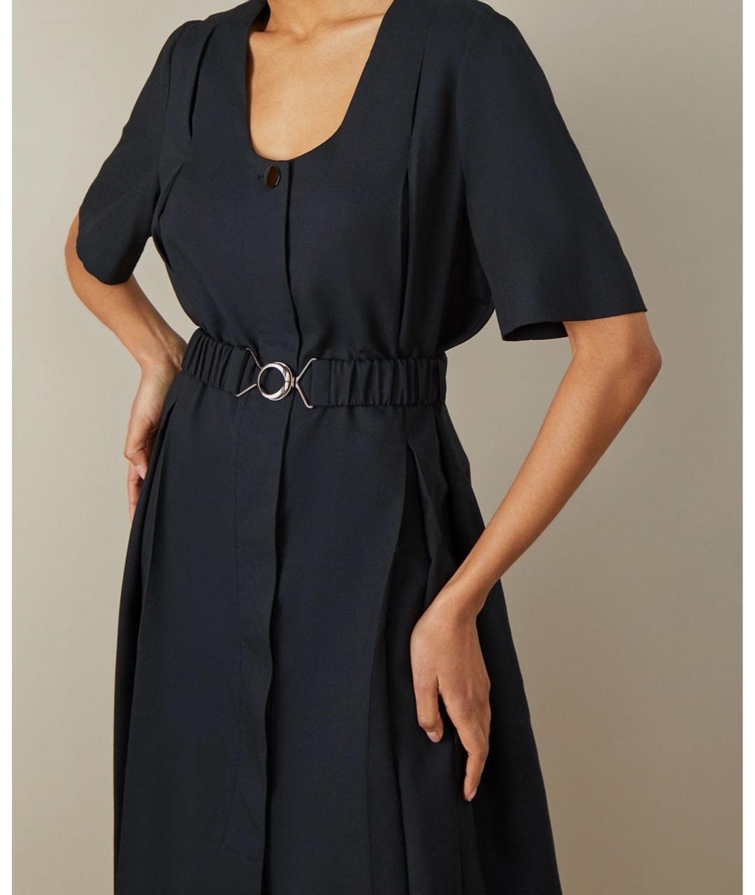 12 STOREEZ Черное хлопковое повседневное платье, фото 3