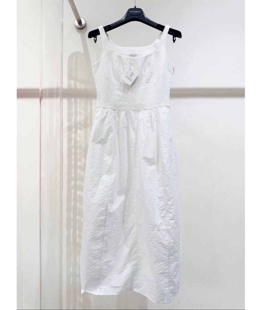 BRUNELLO CUCINELLI Белый хлопковый сарафан, фото 6