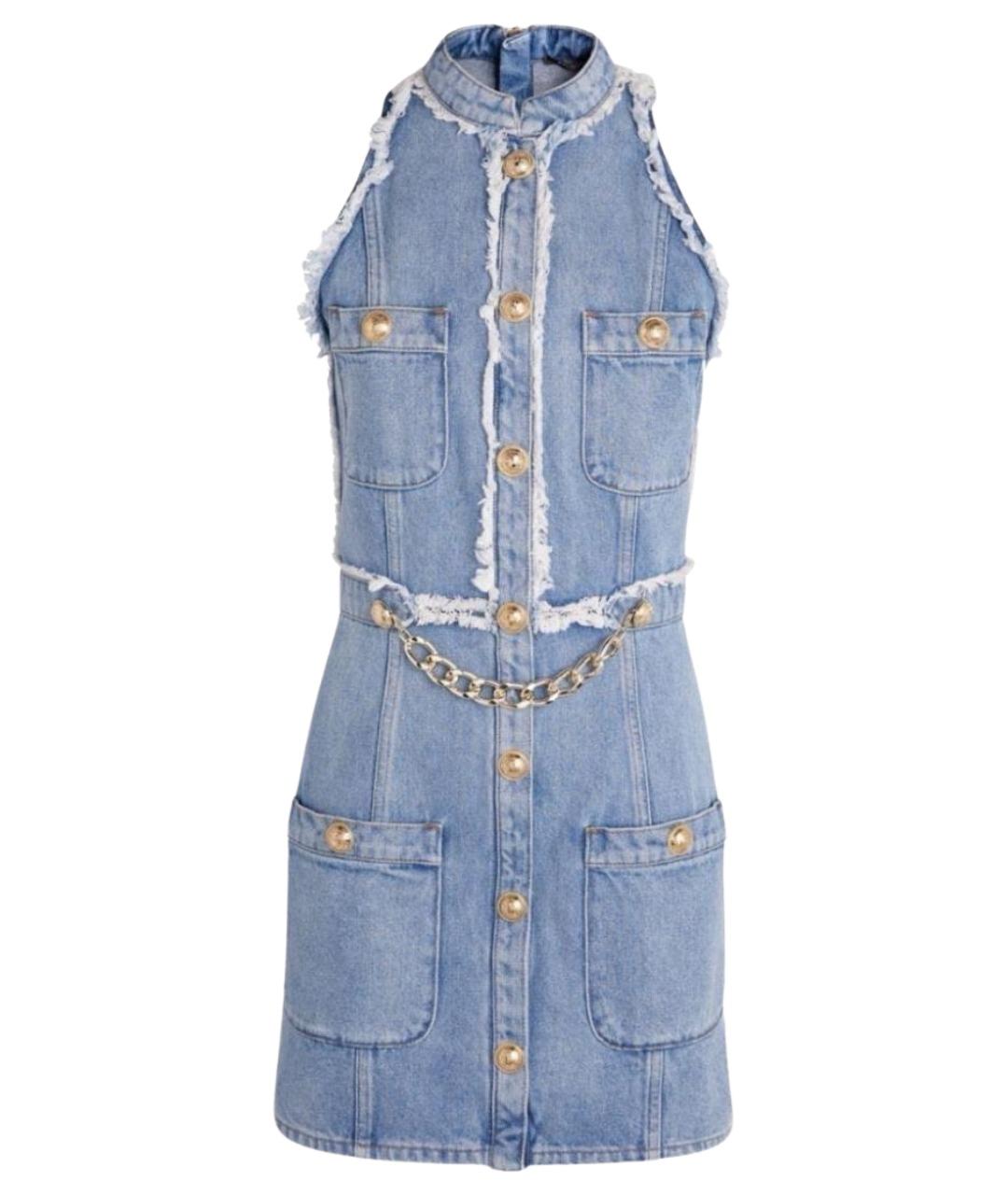 BALMAIN Голубое деним повседневное платье, фото 1