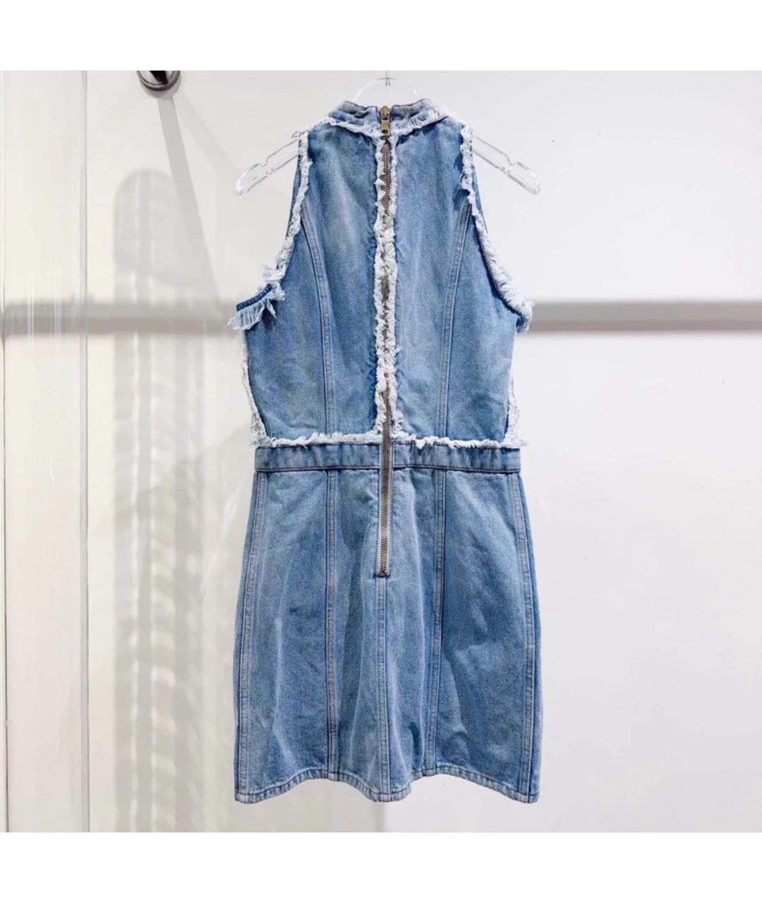 BALMAIN Голубое деним повседневное платье, фото 4