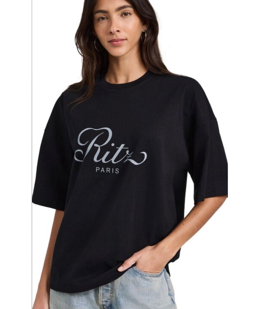 FRAME Черная хлопковая футболка, фото 2