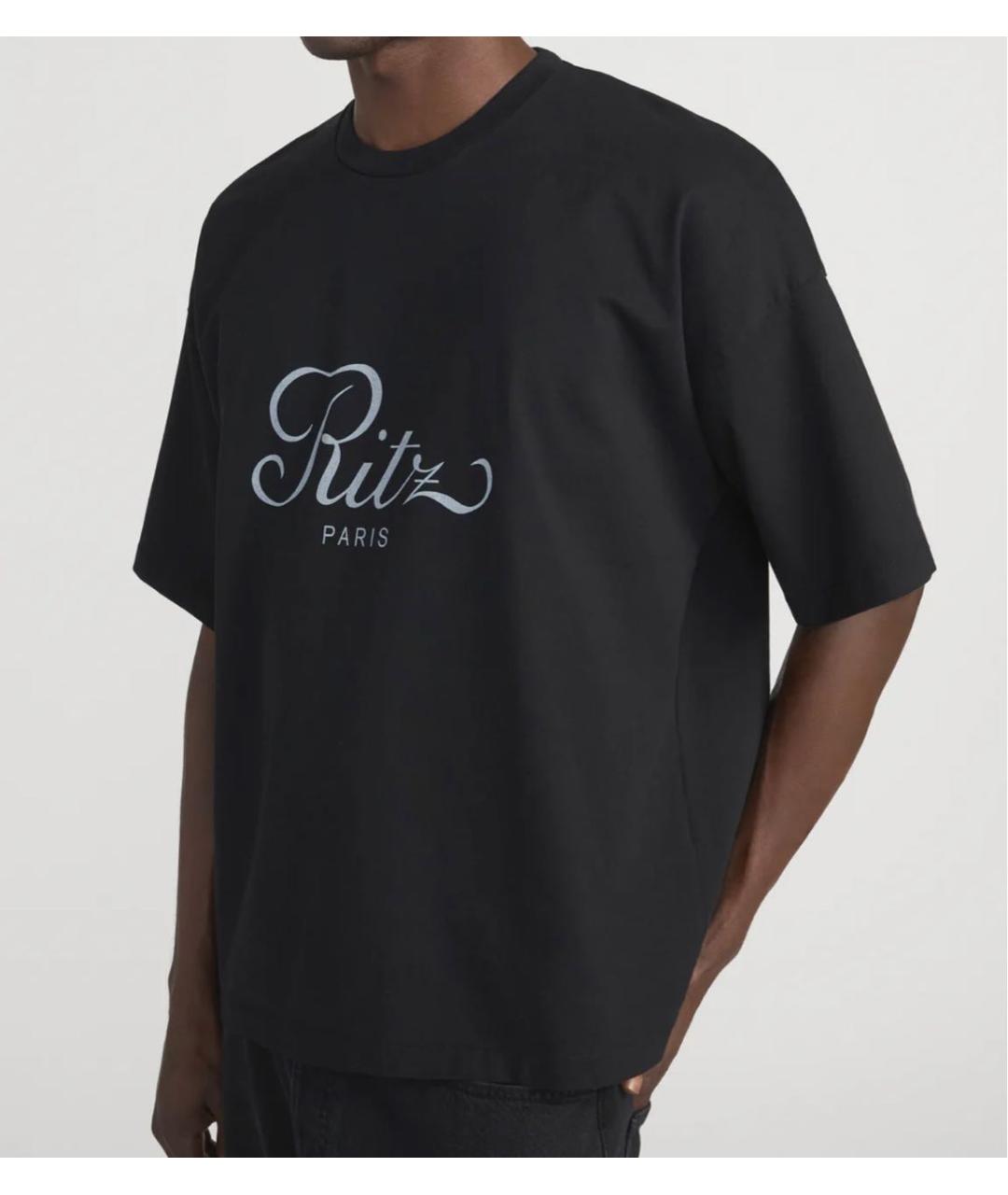 FRAME Черная хлопковая футболка, фото 2