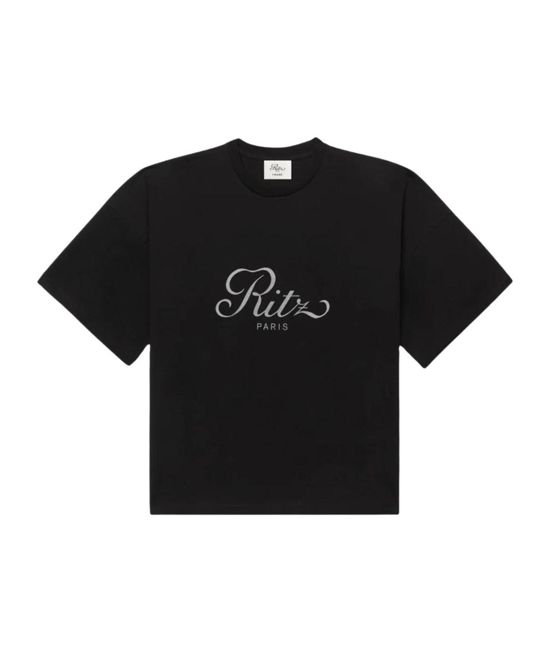 FRAME Черная хлопковая футболка, фото 1