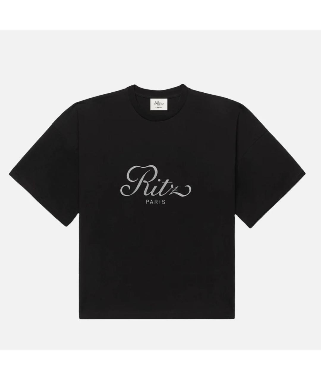 FRAME Черная хлопковая футболка, фото 4