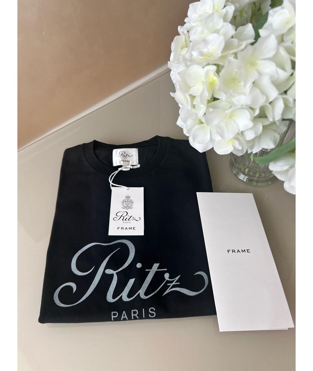 FRAME Черная хлопковая футболка, фото 3