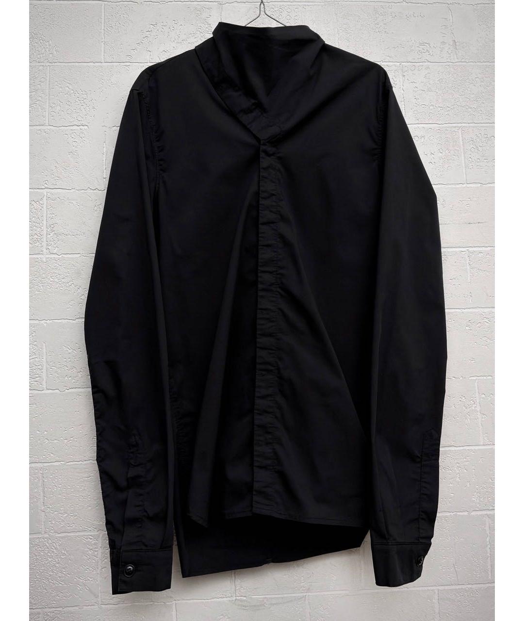 RICK OWENS Черная хлопковая классическая рубашка, фото 3