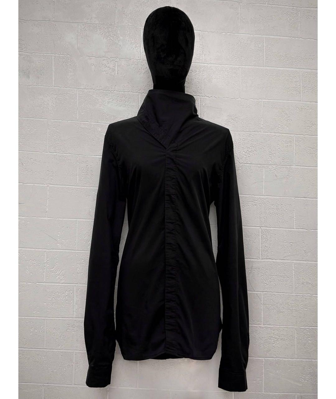 RICK OWENS Черная хлопковая классическая рубашка, фото 5