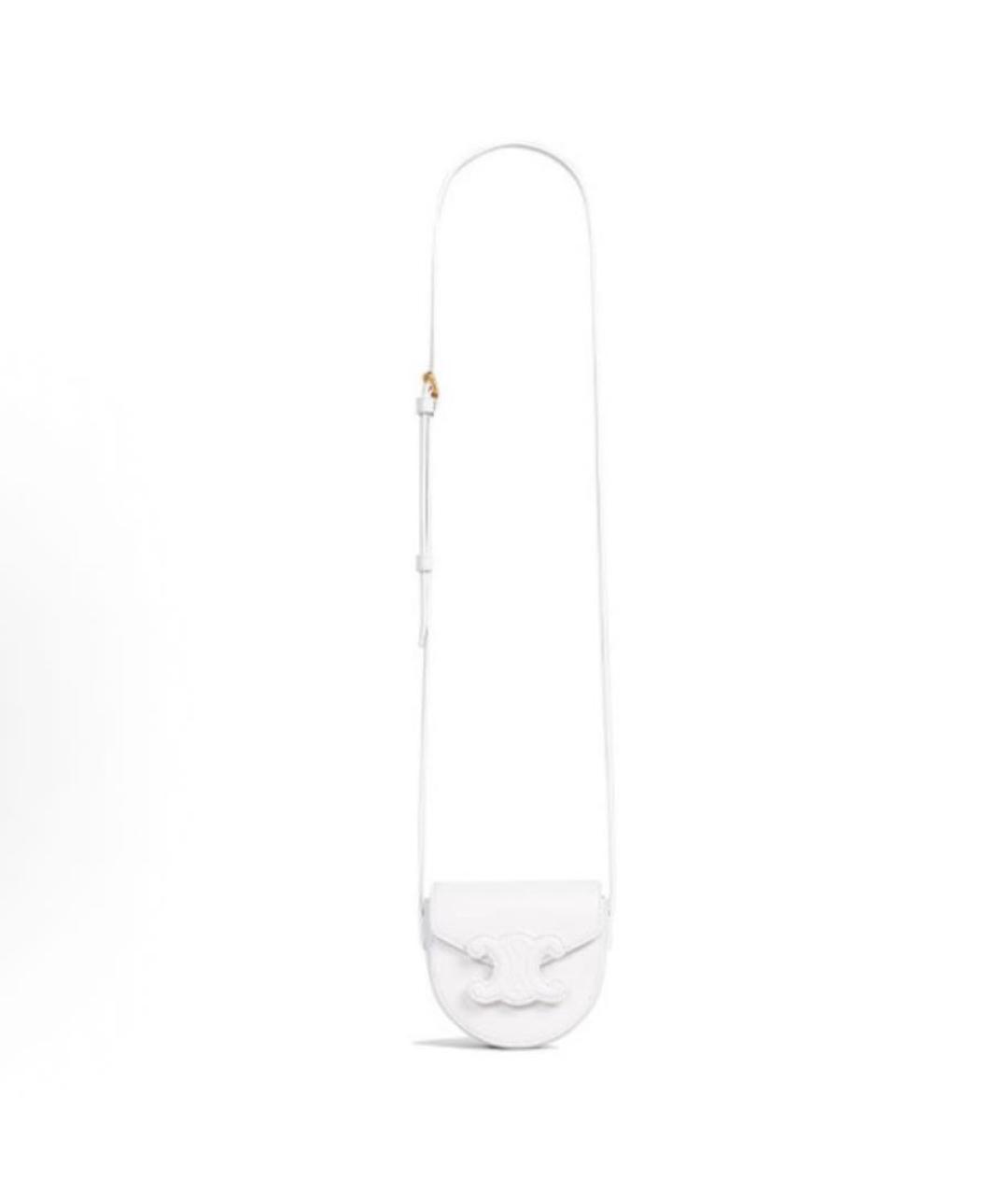 CELINE Белая кожаная сумка через плечо, фото 5