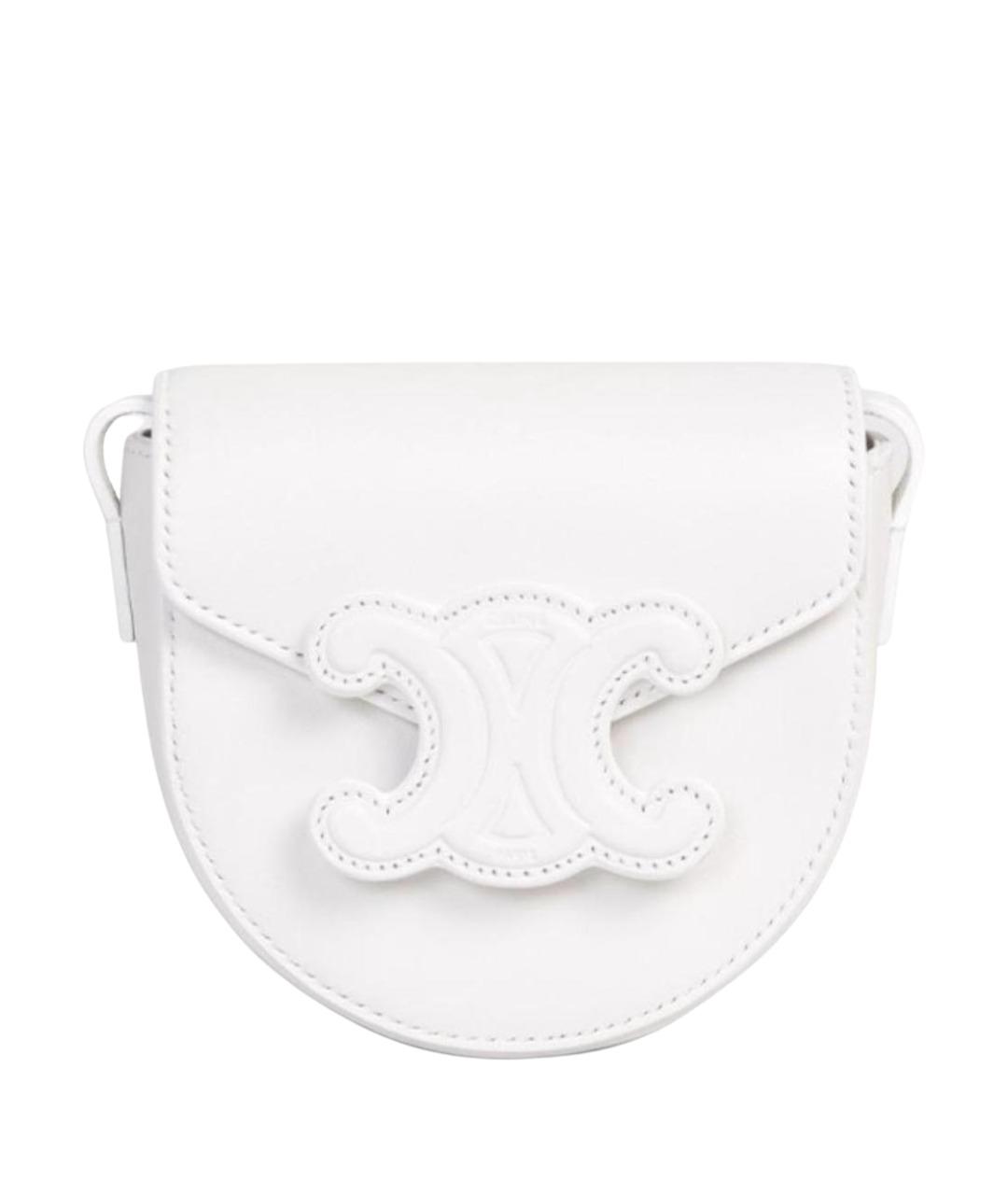 CELINE Белая кожаная сумка через плечо, фото 1