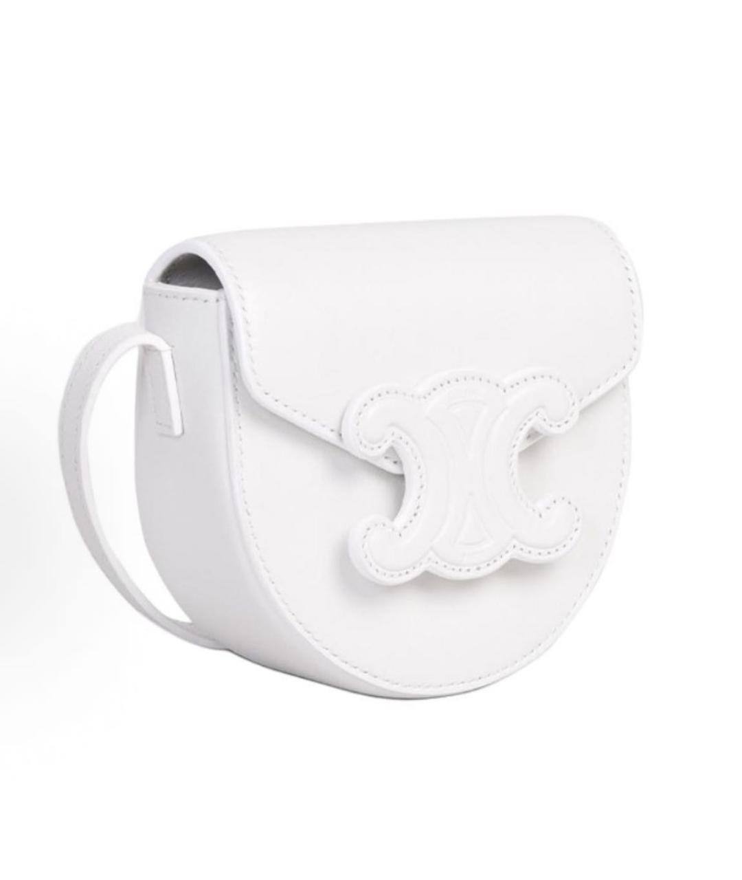 CELINE Белая кожаная сумка через плечо, фото 2