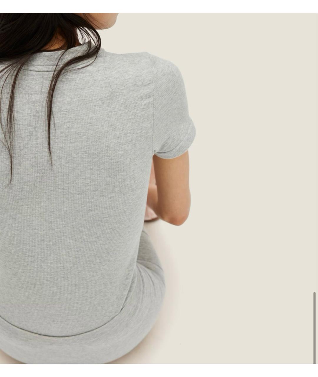MIU MIU Серая хлопко-эластановая футболка, фото 4