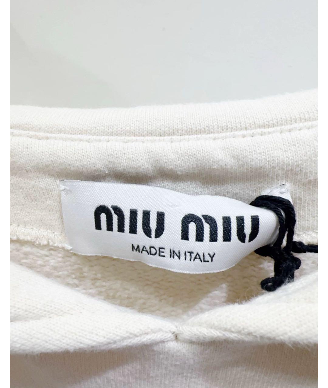 MIU MIU Бежевая хлопковая футболка, фото 5