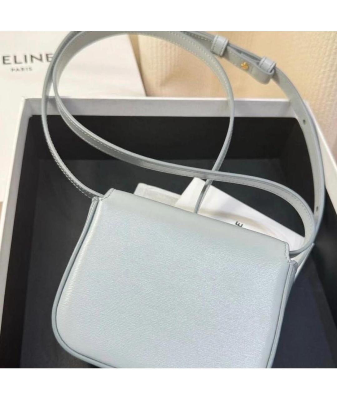 CELINE Голубая кожаная сумка через плечо, фото 8