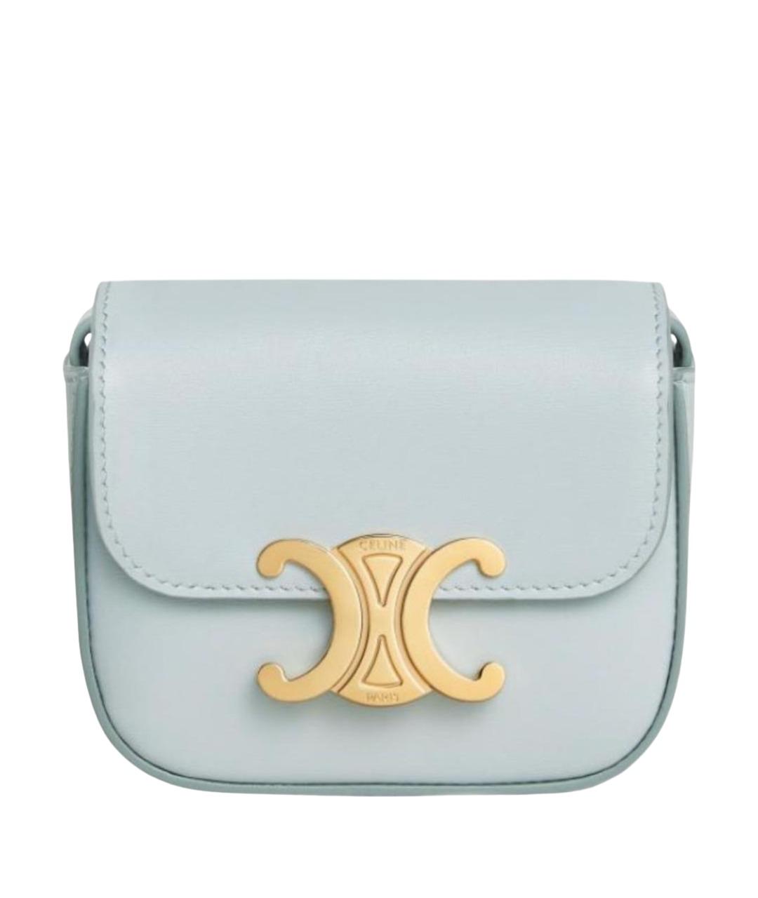 CELINE Голубая кожаная сумка через плечо, фото 1