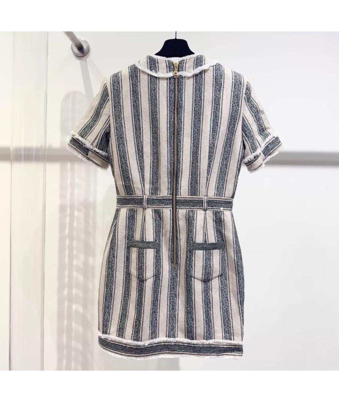 BALMAIN Бежевое твидовое повседневное платье, фото 5