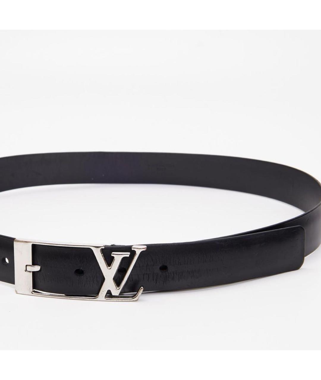 LOUIS VUITTON Черный кожаный ремень, фото 3