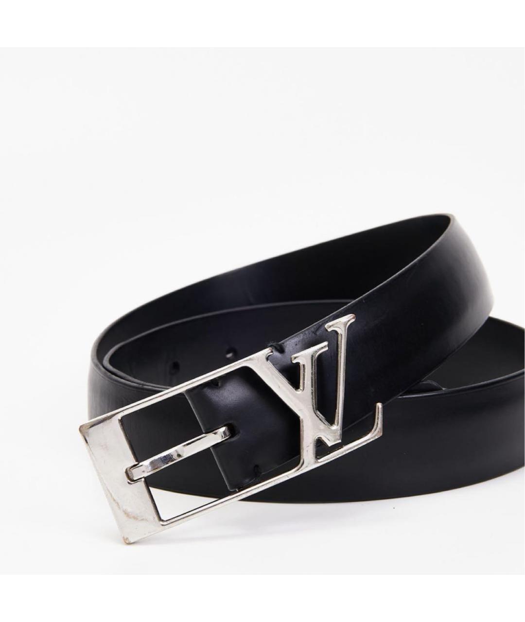 LOUIS VUITTON Черный кожаный ремень, фото 4