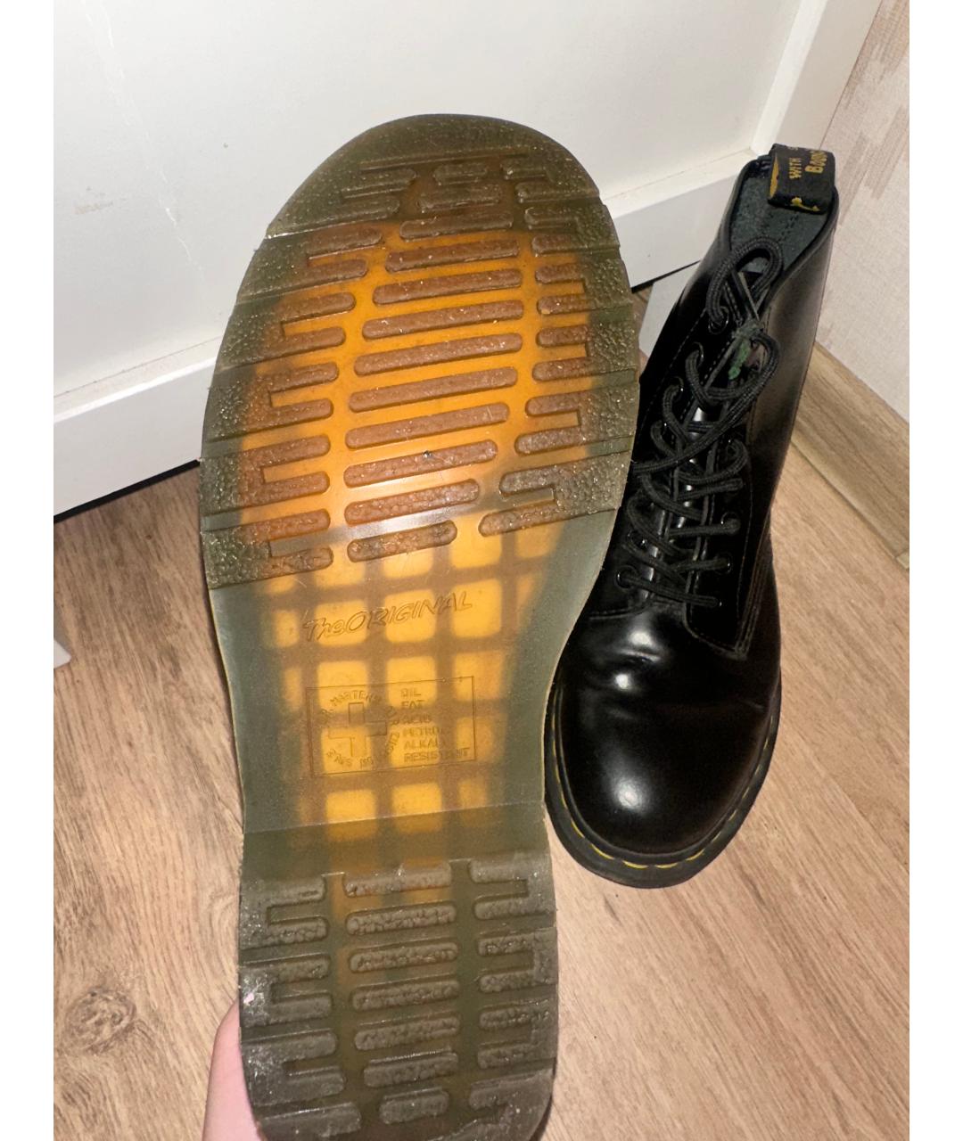 DR. MARTENS Черные кожаные ботинки, фото 3