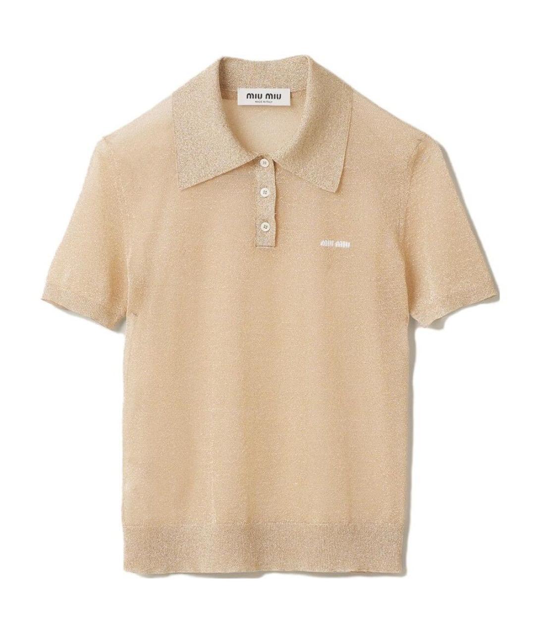 MIU MIU Бежевая футболка, фото 9