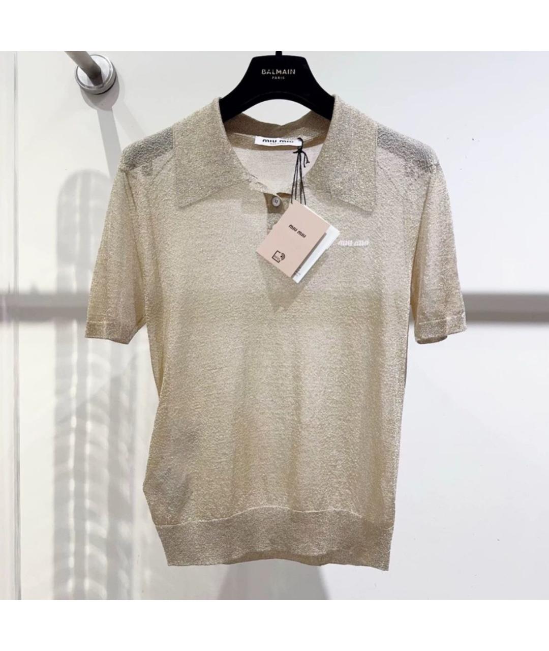 MIU MIU Бежевая футболка, фото 3