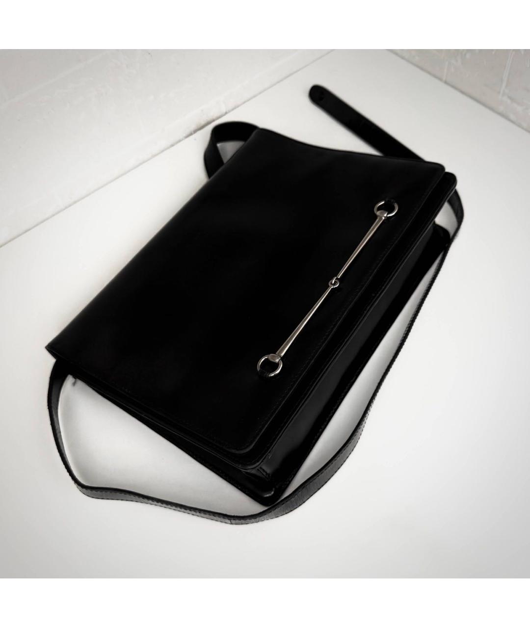 GUCCI Черная кожаная сумка через плечо, фото 5