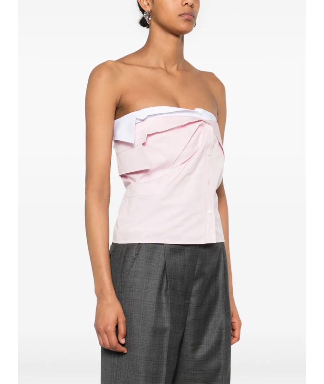 MIU MIU Розовая хлопковая футболка, фото 3