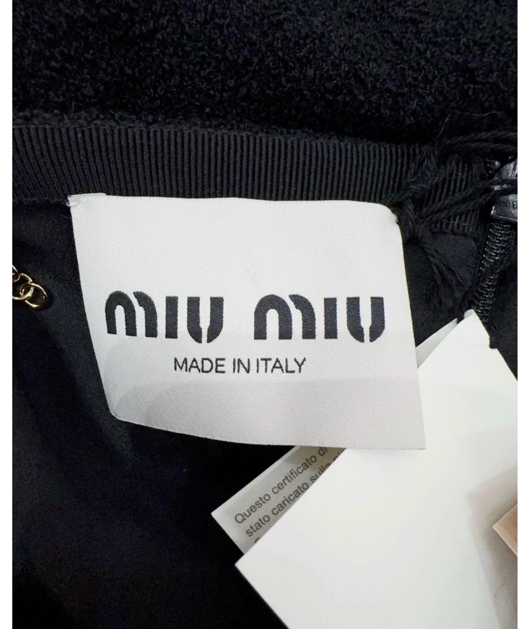 MIU MIU Черное хлопковое вечернее платье, фото 5