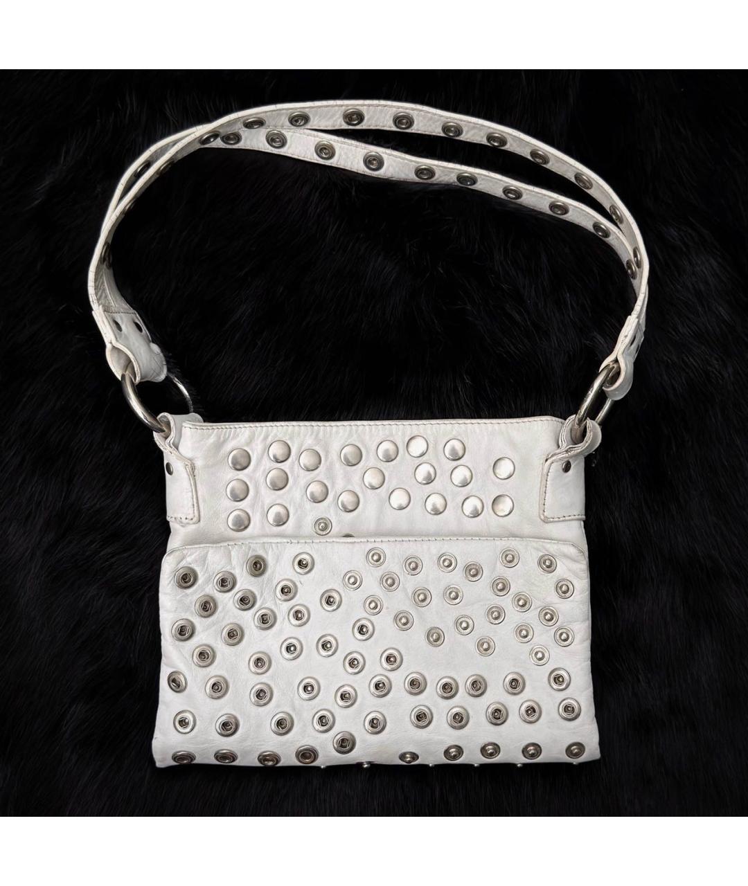 DOLCE&GABBANA Белая кожаная сумка через плечо, фото 3