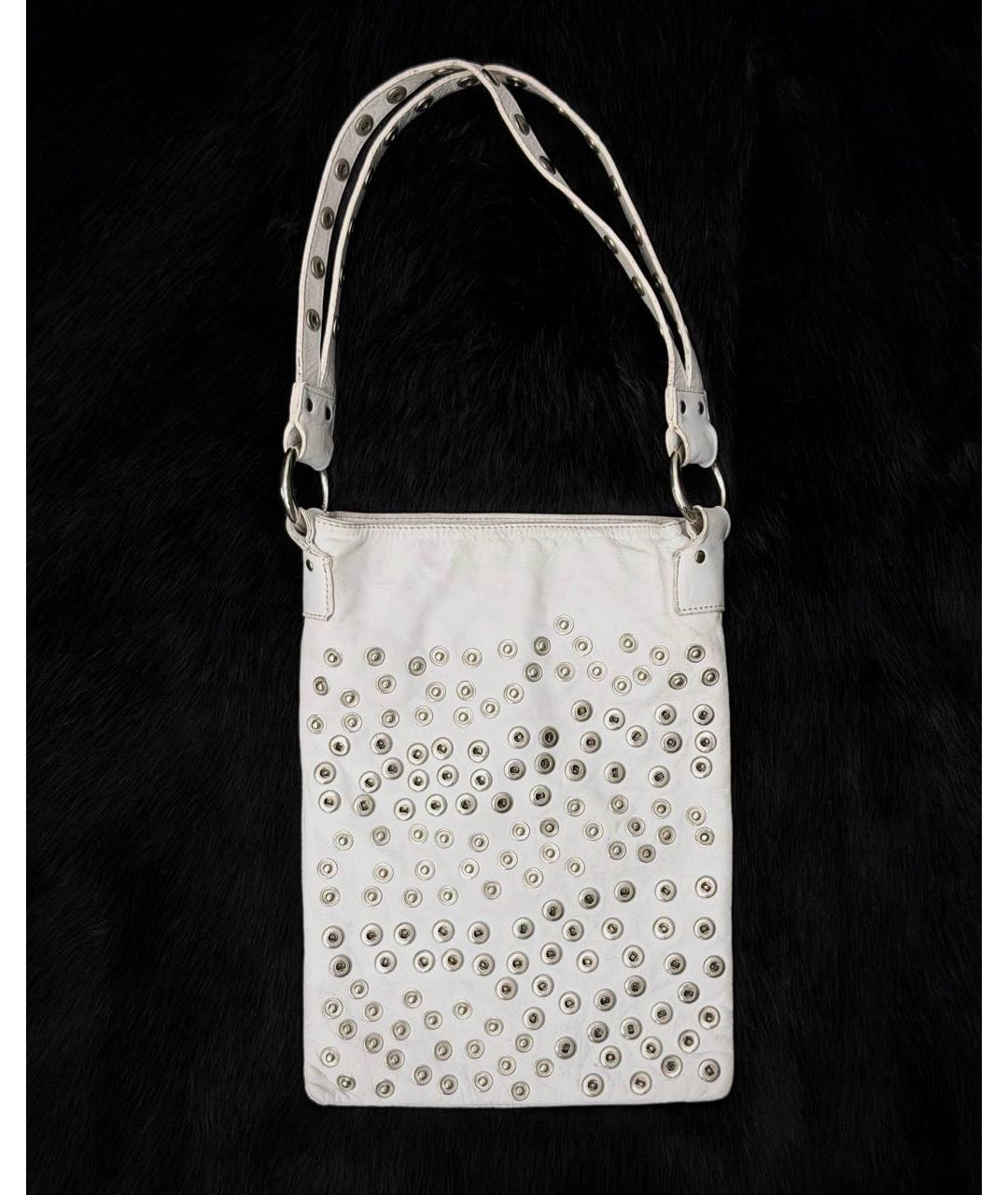 DOLCE&GABBANA Белая кожаная сумка через плечо, фото 2