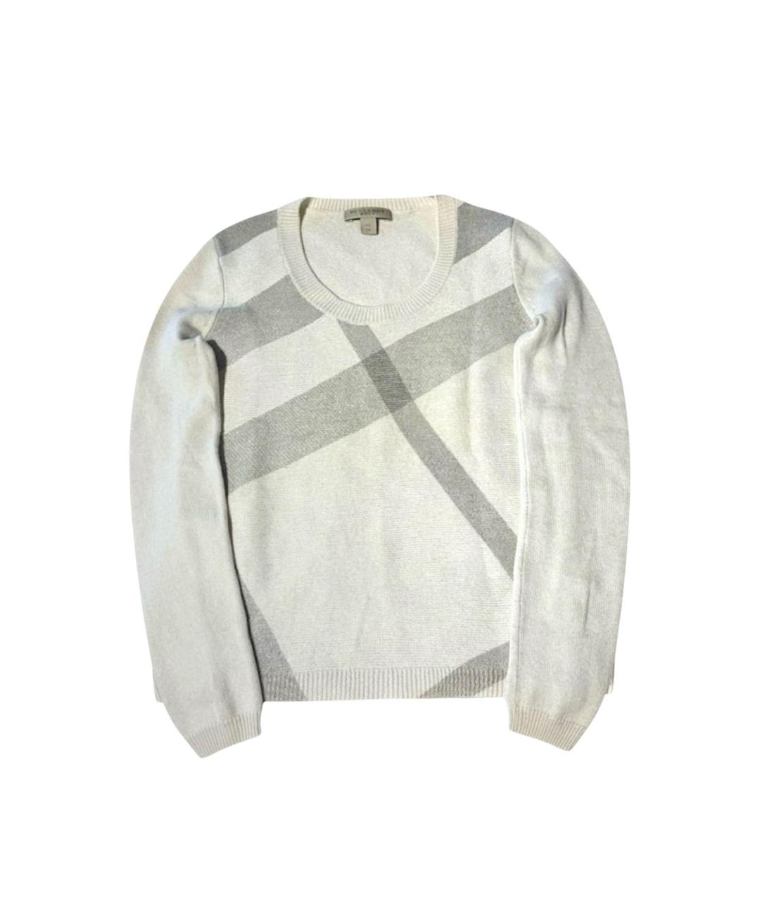 BURBERRY Белый шерстяной джемпер / свитер, фото 4