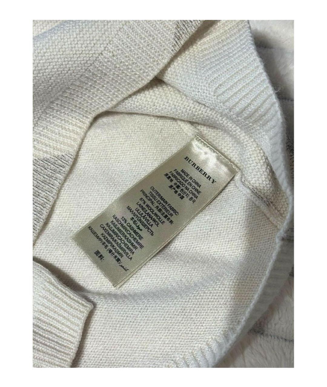 BURBERRY Белый шерстяной джемпер / свитер, фото 2