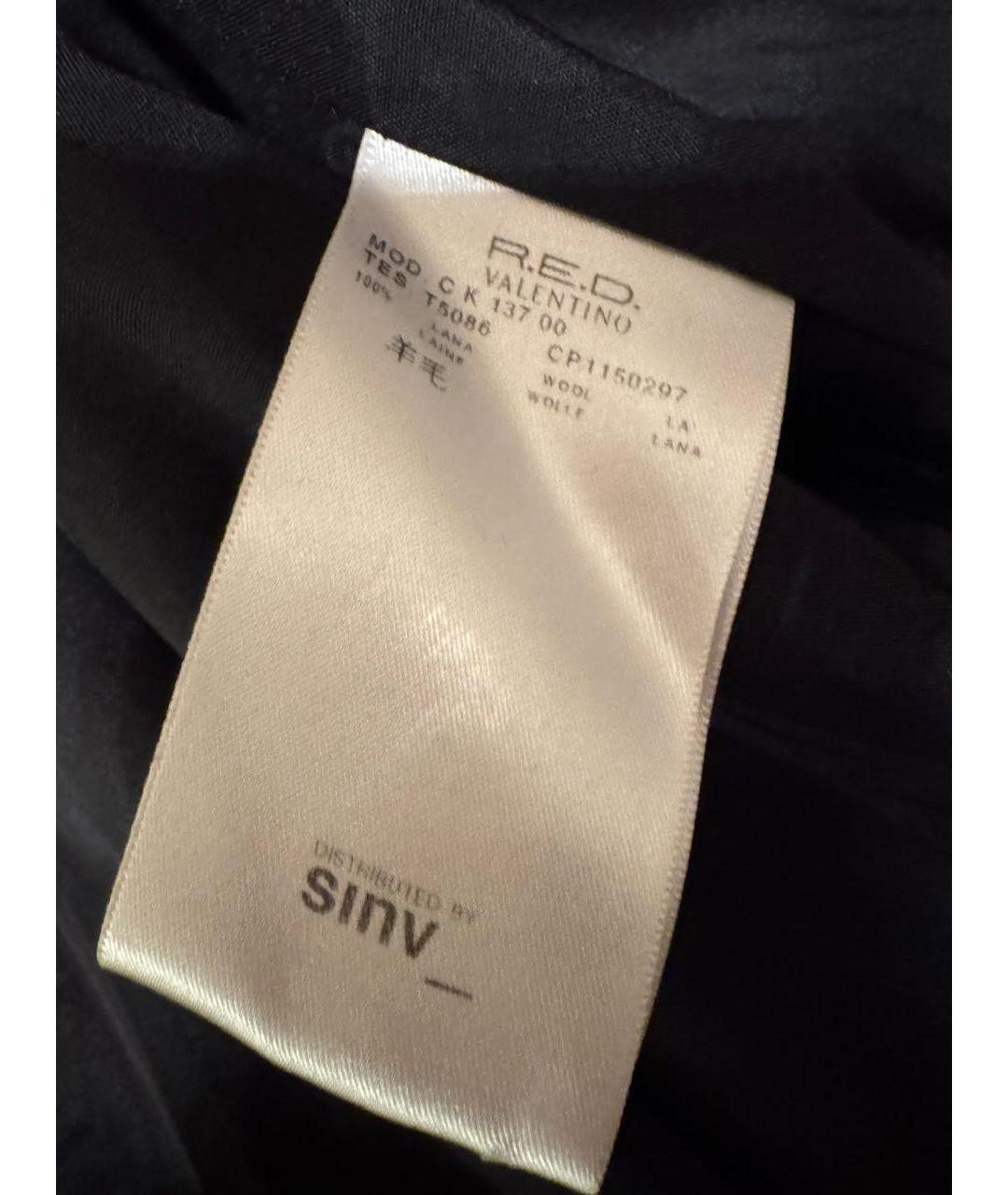 RED VALENTINO Темно-синее вискозное пальто, фото 4