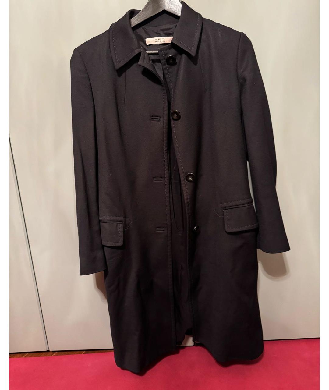 RED VALENTINO Темно-синее вискозное пальто, фото 9