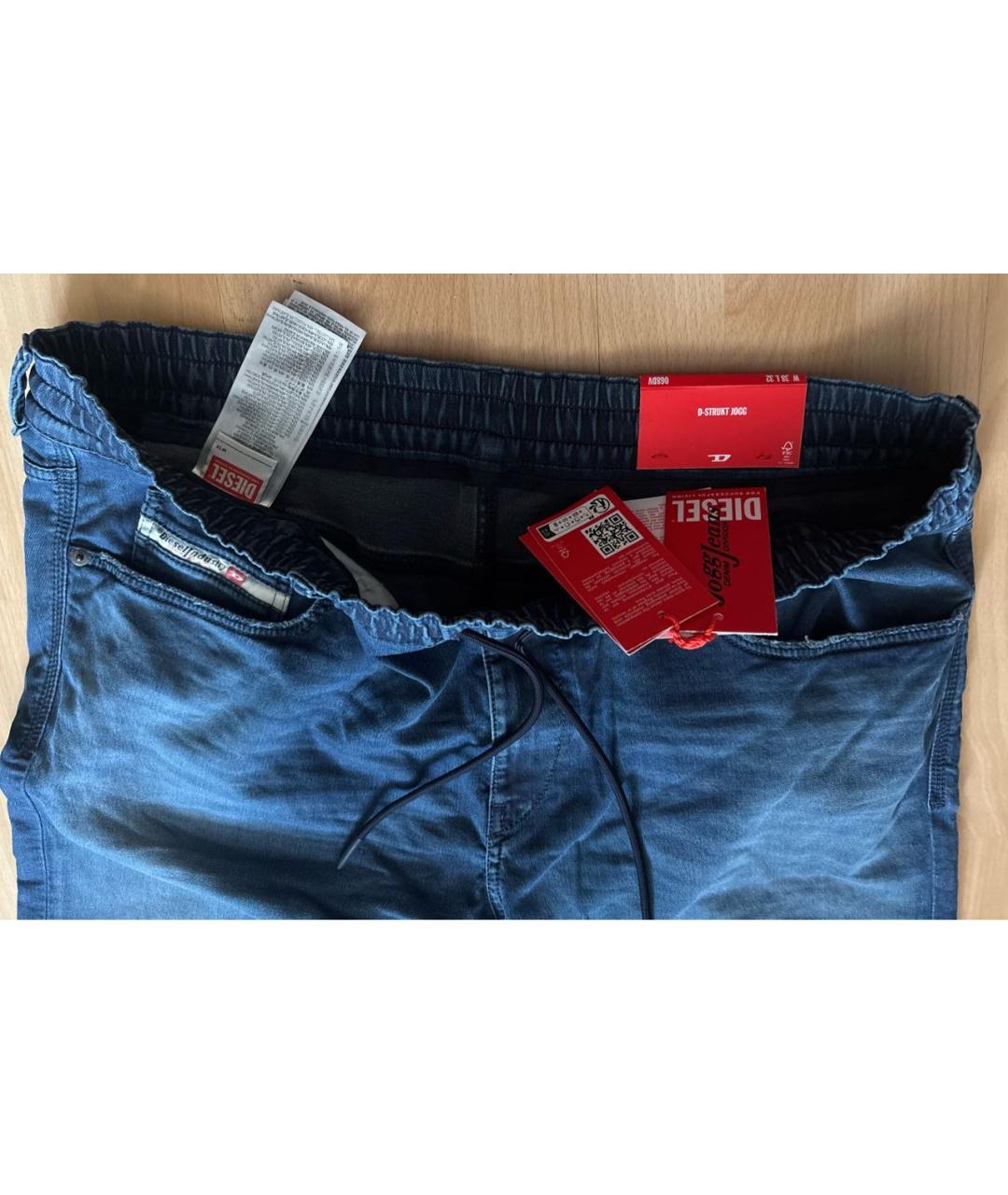 DIESEL Синие хлопко-эластановые джинсы, фото 3