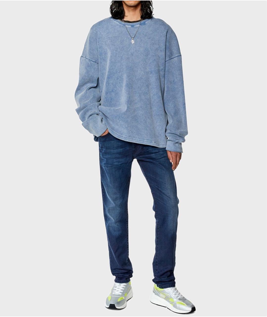 DIESEL Синие хлопко-эластановые джинсы, фото 7