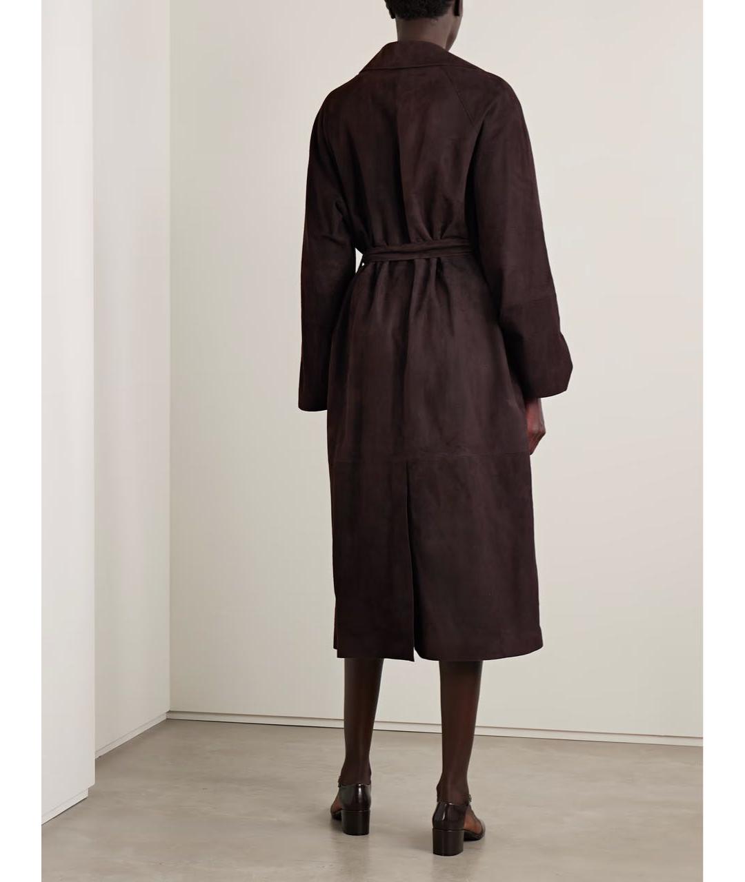 THE ROW Коричневый замшевый тренч/плащ, фото 3