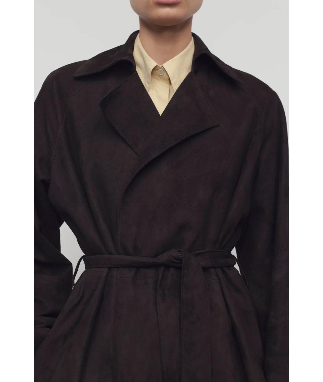 THE ROW Коричневый замшевый тренч/плащ, фото 7